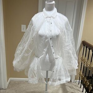 AKIRA Sheer White Blouse
